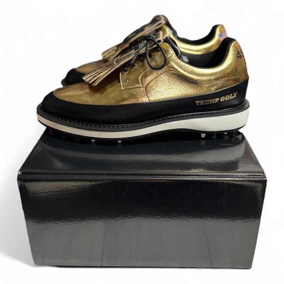 The Trump Presidential Gold Golf Shoes Men’s Size 5 Women’s 6.5 PRESALE /1000